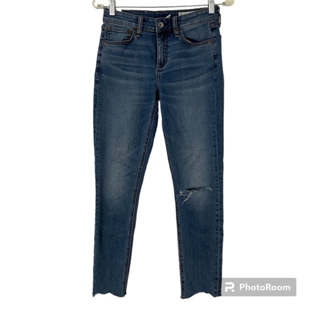 Rag & Bone Cate Mid Rise Ankle Skinny Peony With Holes Size 25